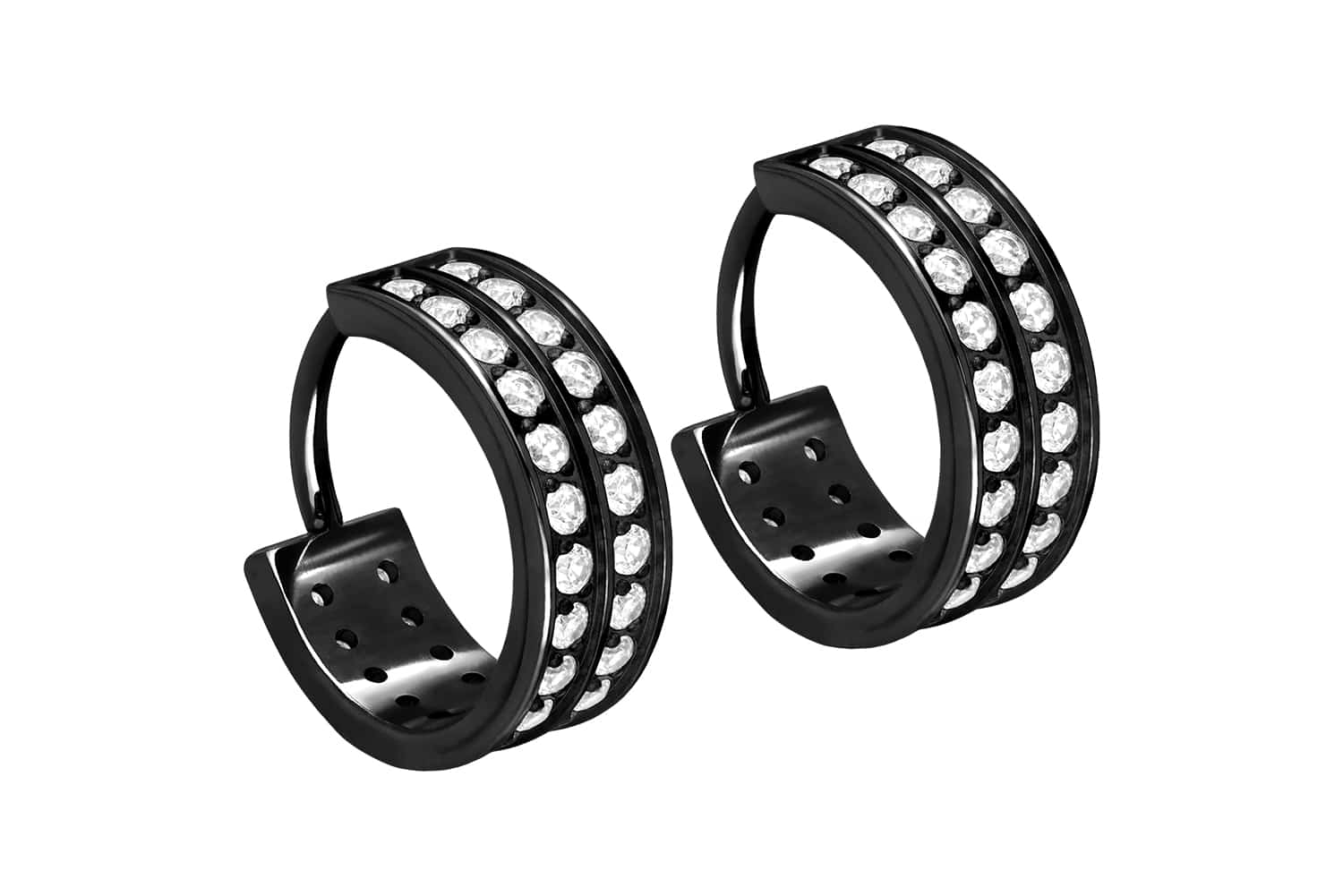 Titan Ohrclicker Creolen KRISTALLE von Piercingline